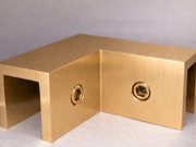 Over Panel Fitting Connector - 90 Degree - Brushed Rose Gold